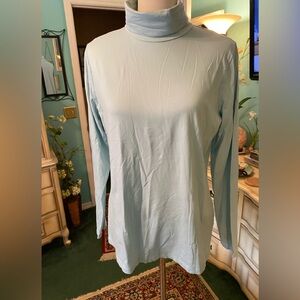 Lands End Baby Blue Turtleneck Shirt - size 18